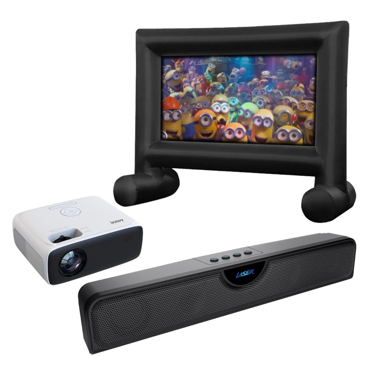 Laser - Outdoor Cinema Bundle - Full HD Projector, 144" Screen & Soundbar
