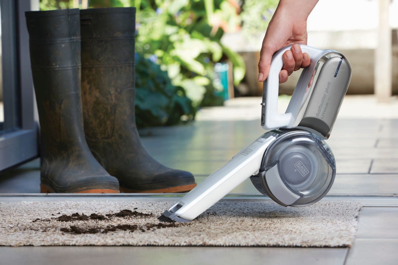 Black & Decker - 18V Lithium-ion Dustbuster Pivot Handheld Vacuum Cleaner - Grey