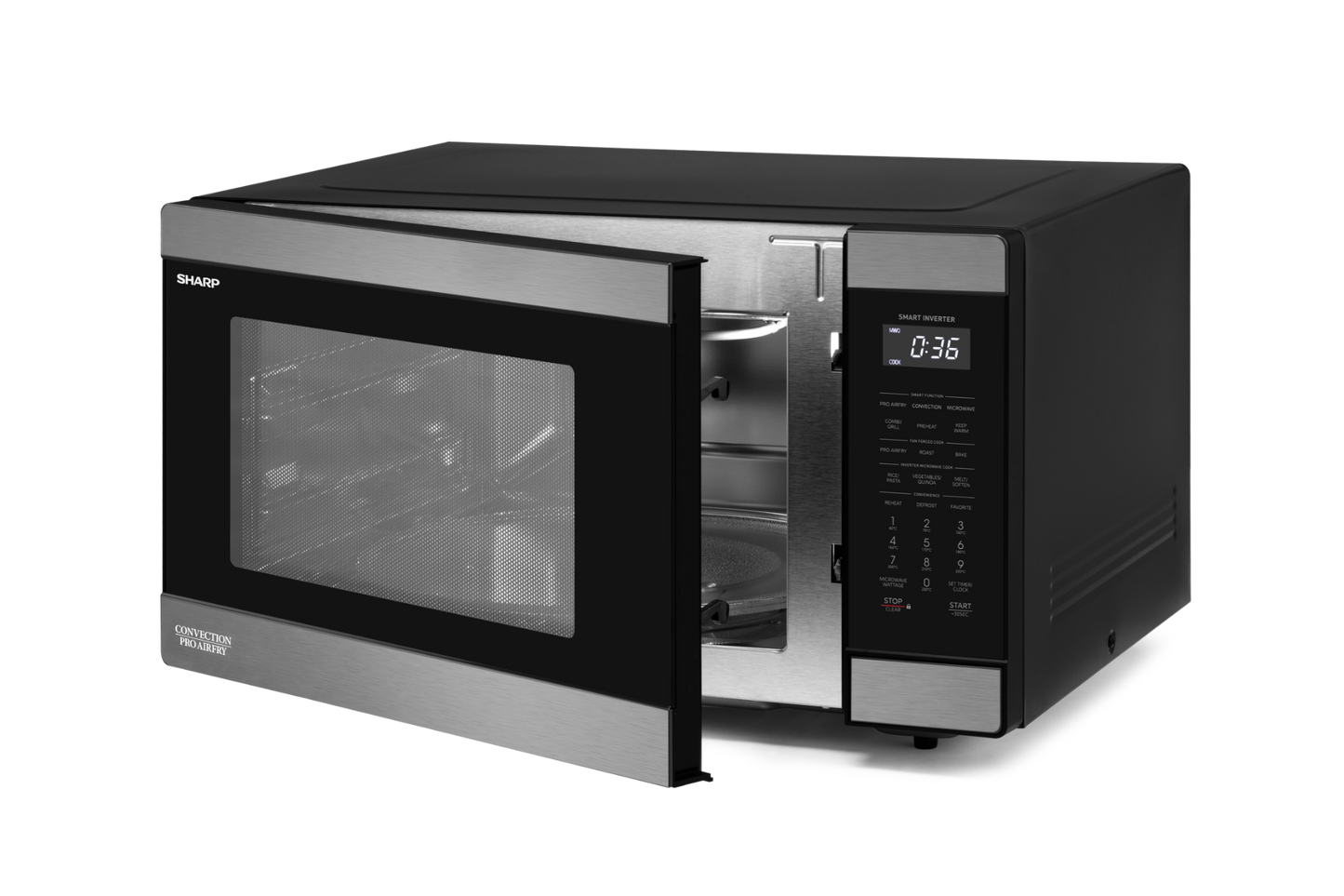 Sharp - 36L Pro Airfry Convection Microwave - Black Stainless