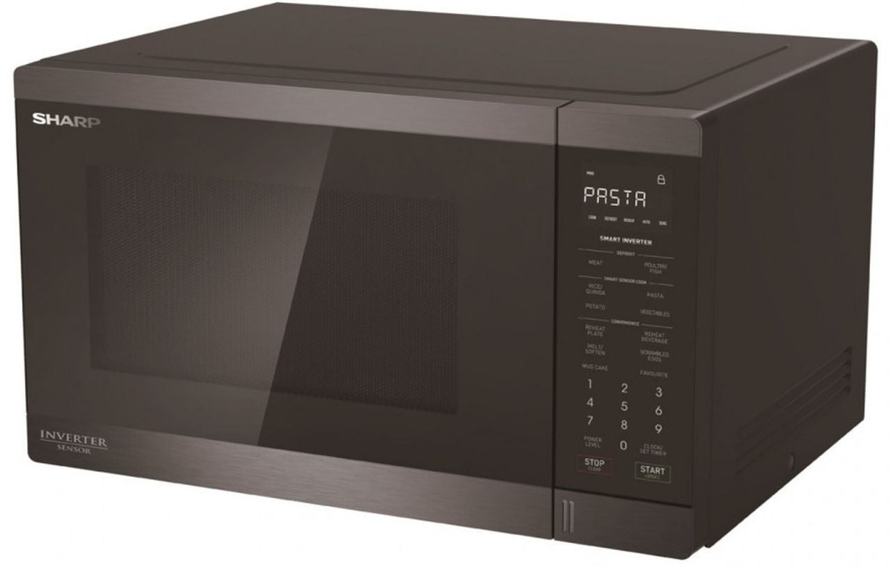 Sharp - 1200W 34L Inverter Microwave - Black Steel