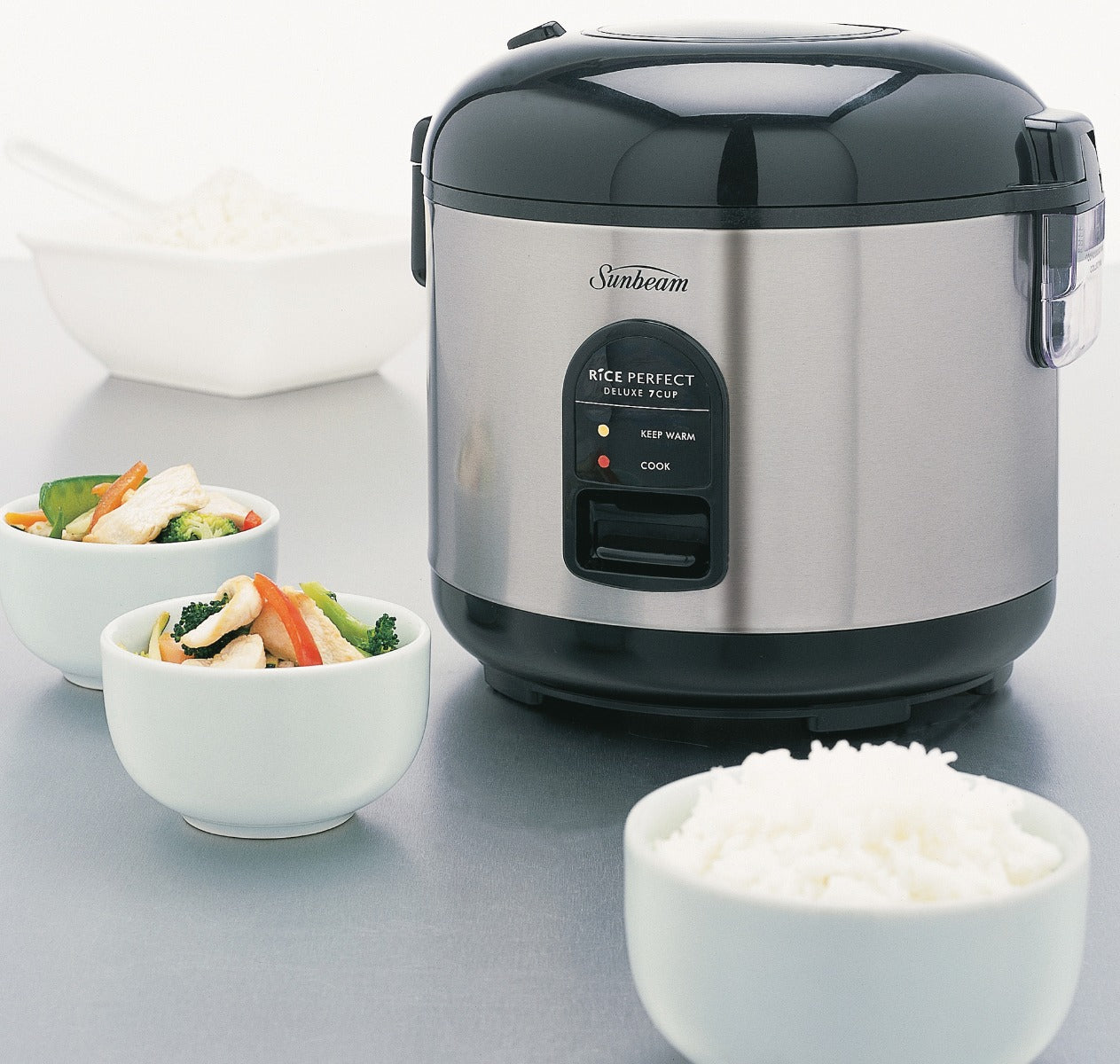 Sunbeam - Rice Perfect Deluxe 7 Cup Rice Cooker and Steamer