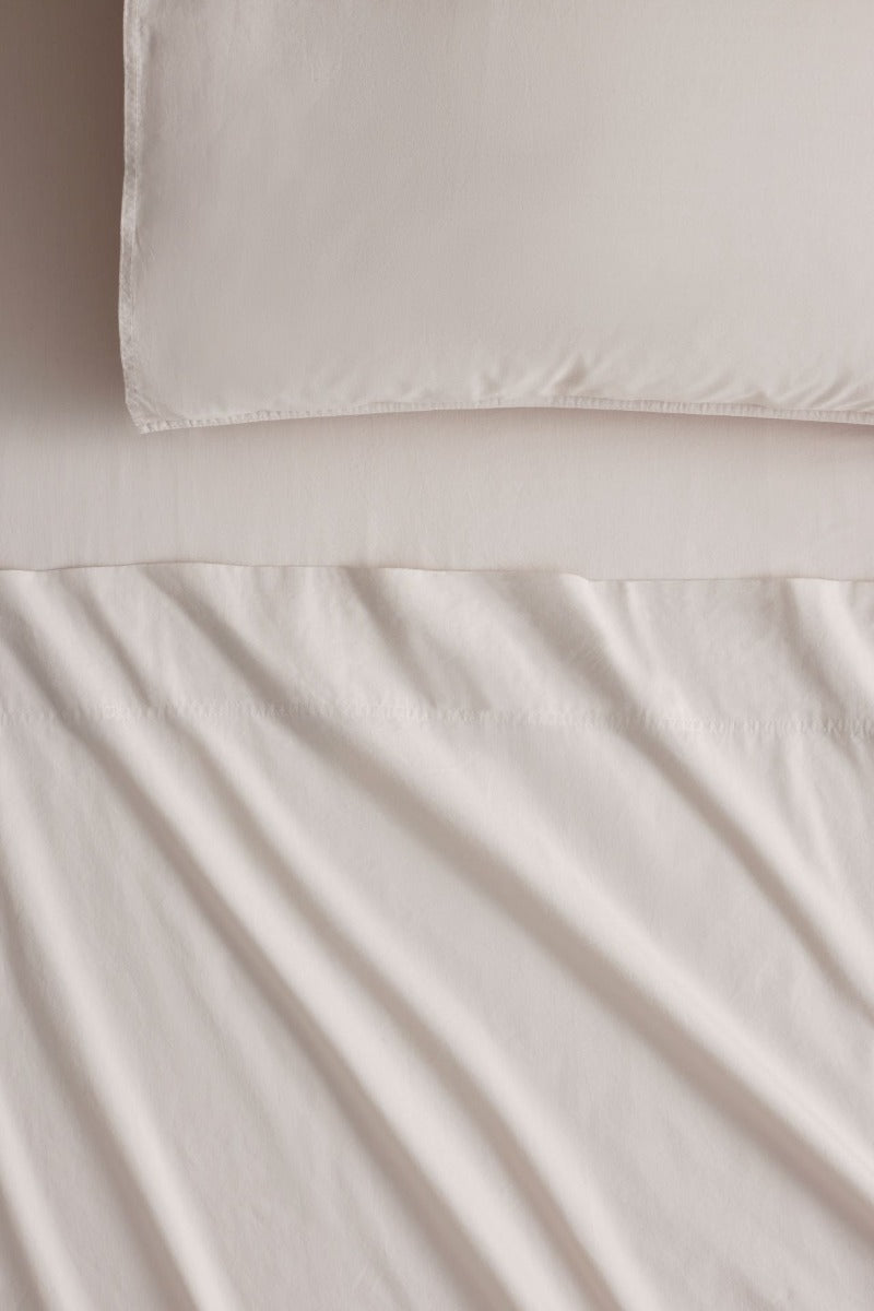 Sheridan - Bayley Washed Percale King Sheet Set 40cm - Pebble