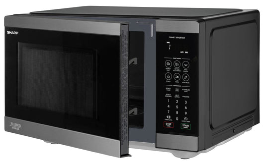 Sharp - 26L Flatbed Microwave - Black Steel