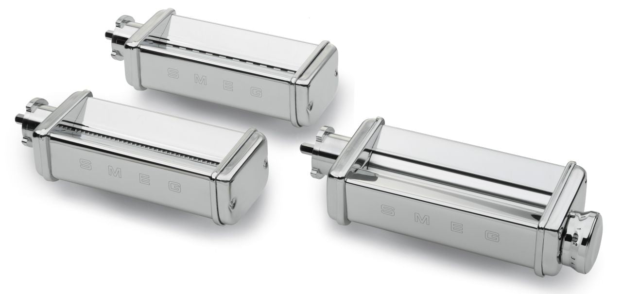Smeg - 50's Style 3 Piece Pasta Roller & Cutter Set Electric Mixer Attachment - Stainless Steel