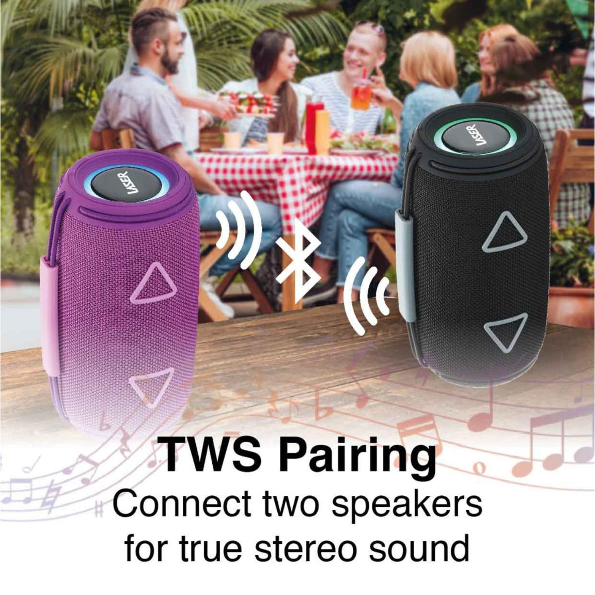 Laser - Portable Fabric Bluetooth speaker Max - Black