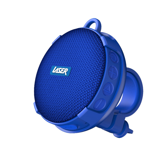 Laser Portable Outdoor Bluetooth Speaker with Bicycle Mount - Blue