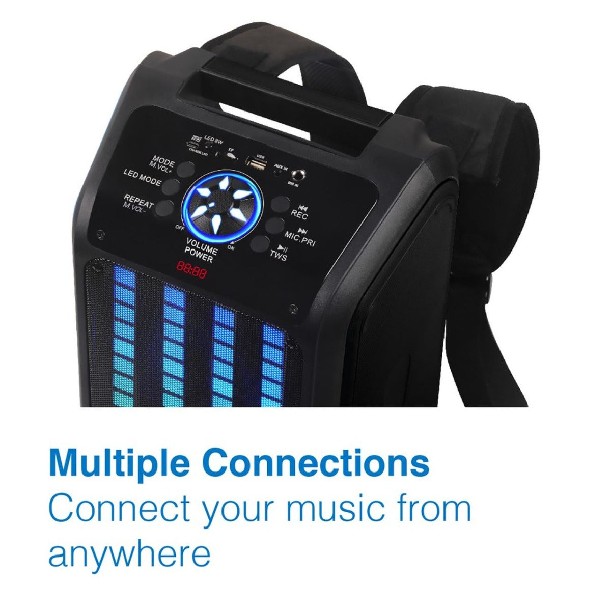 Laser Backpack LED Party Speaker with Tripod