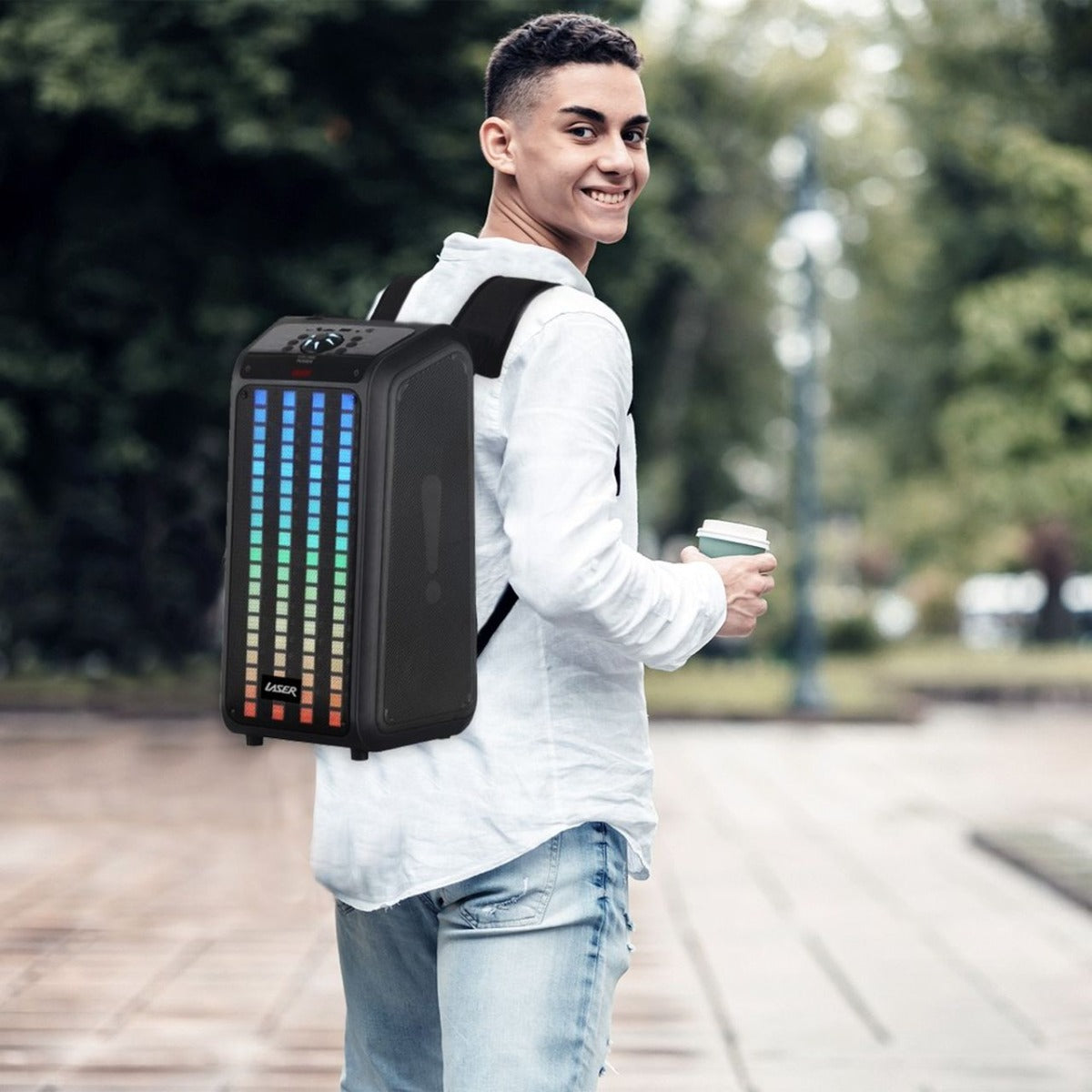 Laser Backpack LED Party Speaker with Tripod