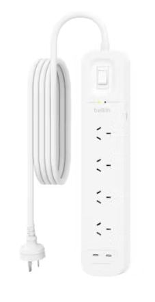 Belkin - Connect 4-Outlet Surge Protector with Dual USB-C 30W