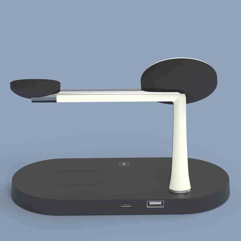 Rewyre - 5 in 1 Magnetic Fast Wireless MagSafe Charger with LED Light - Black