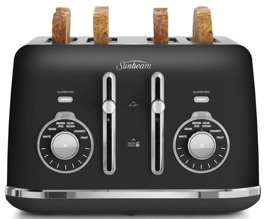Sunbeam - Alinea Slect 4 Slice Toaster - Black Classics