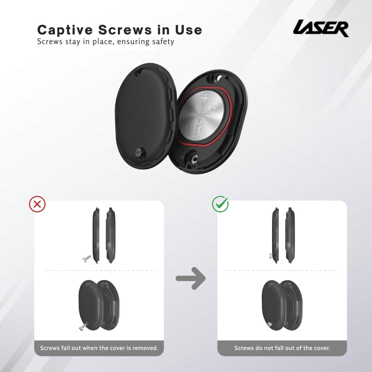 Laser - Mini travel smart tag in Black 1pk