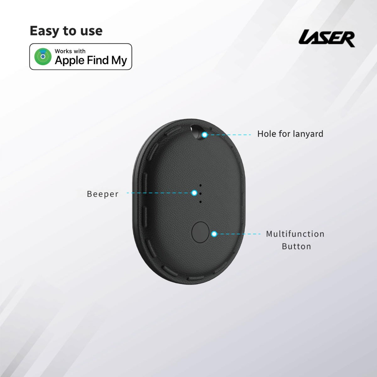 Laser - Mini travel smart tag in Black 1pk