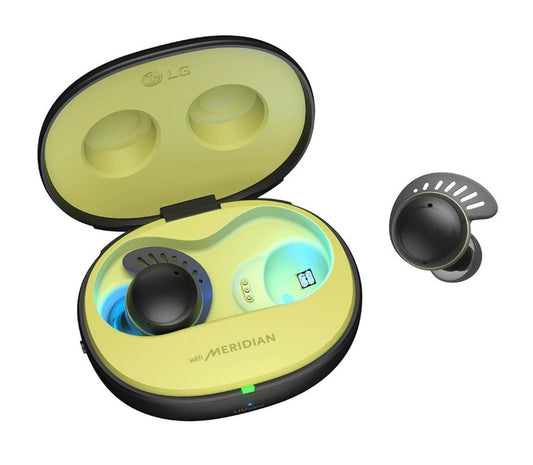 LG TONE Free TF8Q Fit Wireless Earbuds with SwivelGrip and ANC - Black/Lime