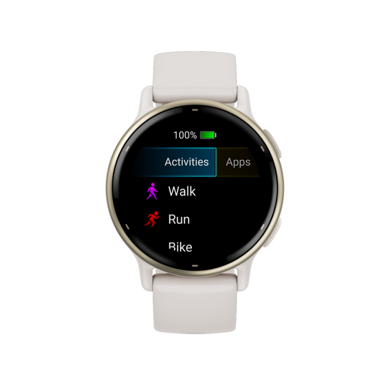 Garmin - Vivoactive 5 Smart Watch - Cream Gold Aluminium Bezel with Ivory Case and Silicone Band