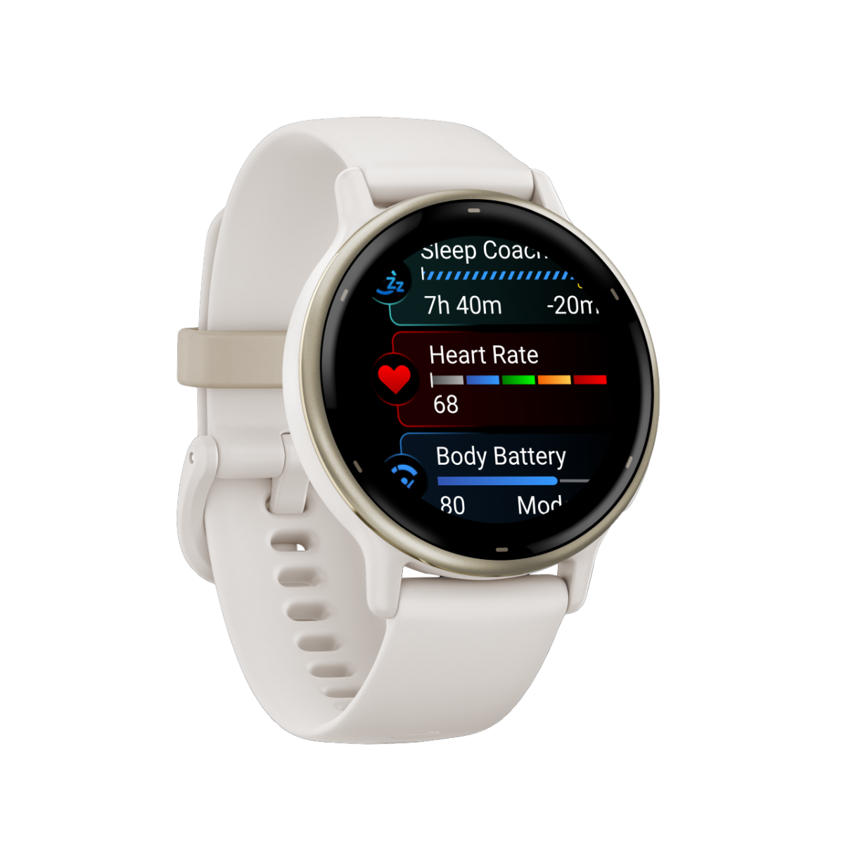 Garmin - Vivoactive 5 Smart Watch - Cream Gold Aluminium Bezel with Ivory Case and Silicone Band