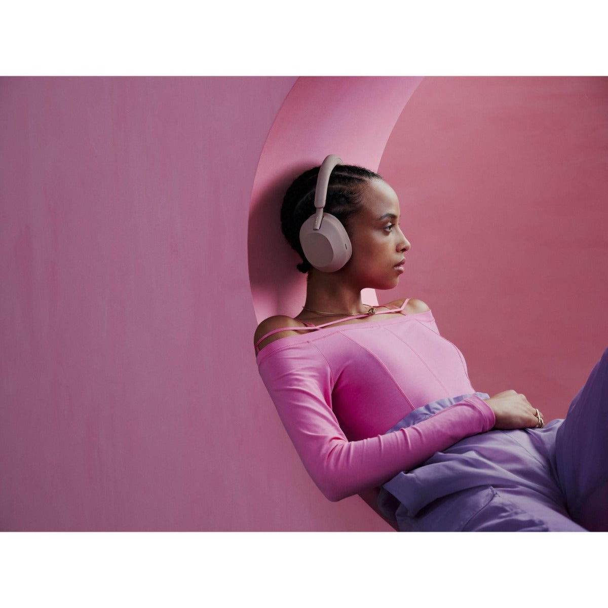 Sony - Wireless Noise Cancelling Headphones - Smoky Pink