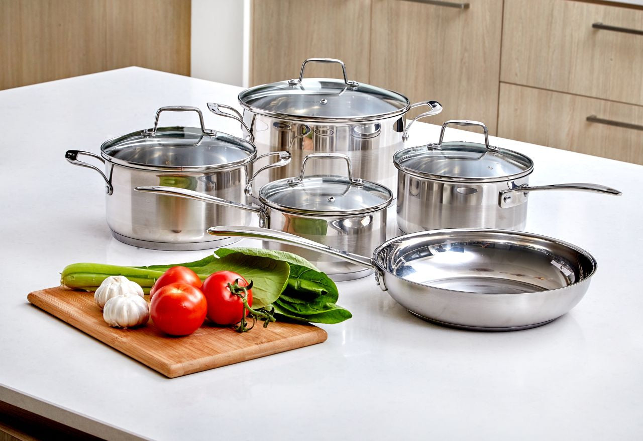 Westinghouse - 5 Piece Stainless Steel Pot and Pan Set