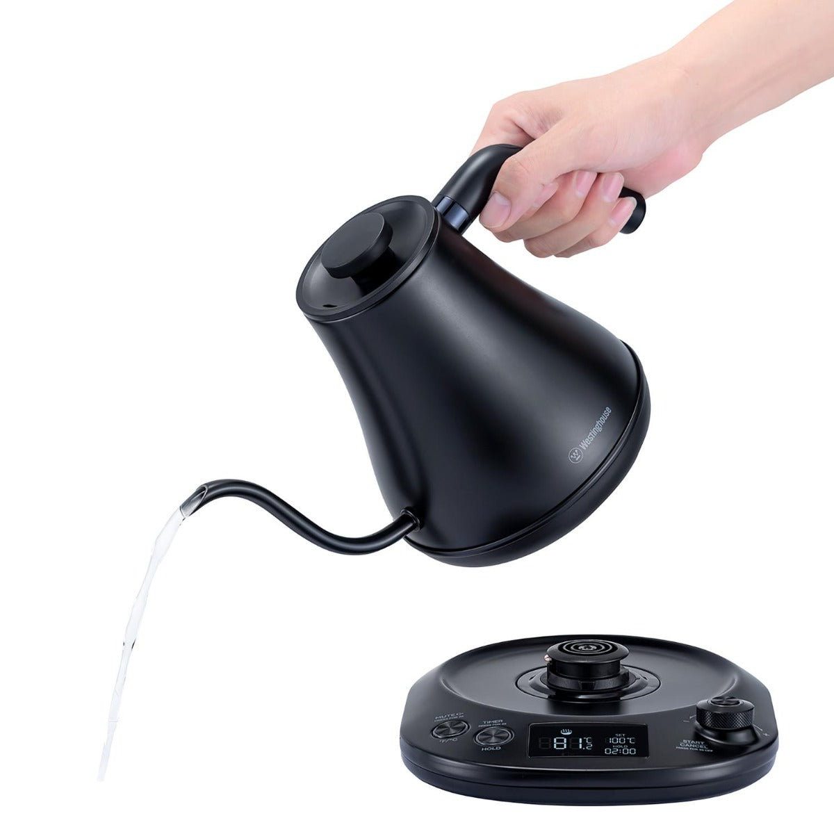 Westinghouse - 800ml 1200W Gooseneck Kettle - Black