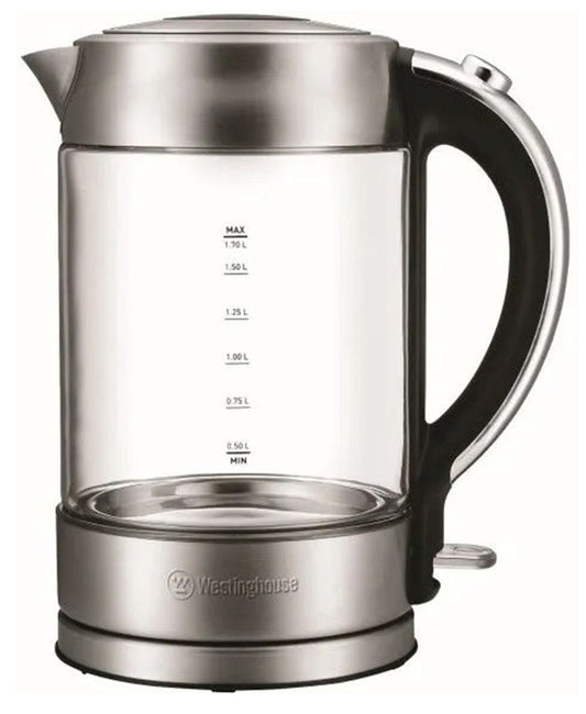 Westinghouse - 1.7L Deluxe Glass, 360 Degree Rotational Kettle