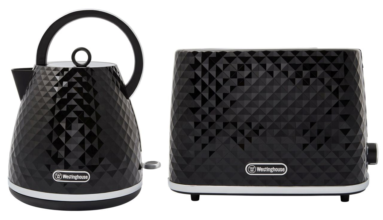 Westinghouse - 1.7L Kettle & 2 Slice Toaster Pack - Black