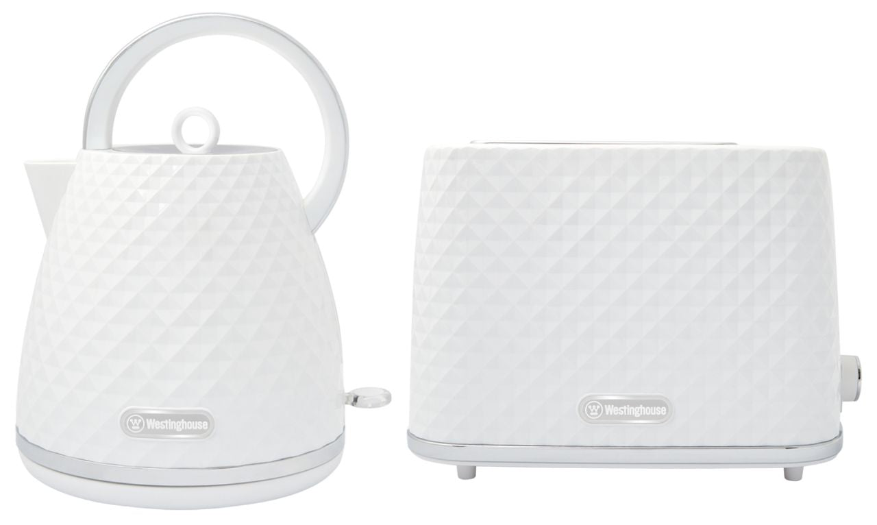 Westinghouse - 1.7L Kettle & 2 Slice Toaster Pack - White