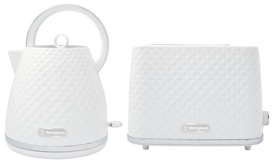 Westinghouse - 1.7L Kettle & 2 Slice Toaster Pack - White