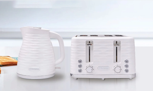 Westinghouse - 1.7L Kettle & 4 Slice Toaster Pack - White