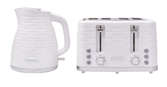 Westinghouse - 1.7L Kettle & 4 Slice Toaster Pack - White