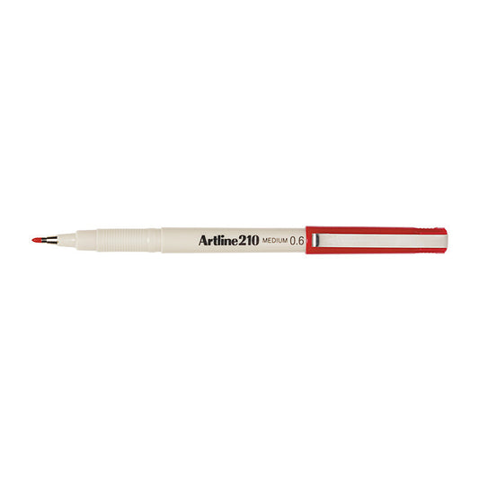 Artline 210 Pen 0.6mm Red Bx12 - Wholesales Supply