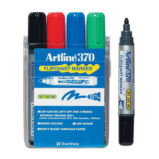 Artline 370 FChrt Mkr Ast Wlt4 - Wholesales Supply