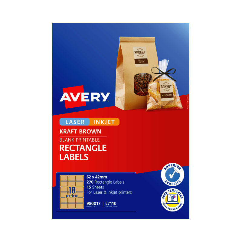 AV Lbl Rect Brn L7110 Pk270 - Wholesales Supply