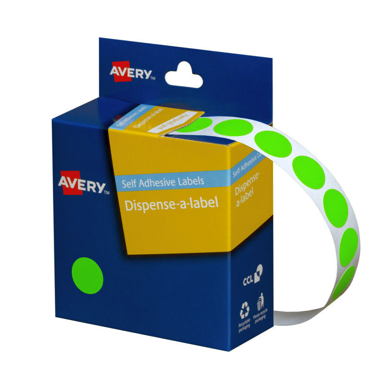 Avery Disp 14mm Green Roll700 - Wholesales Supply