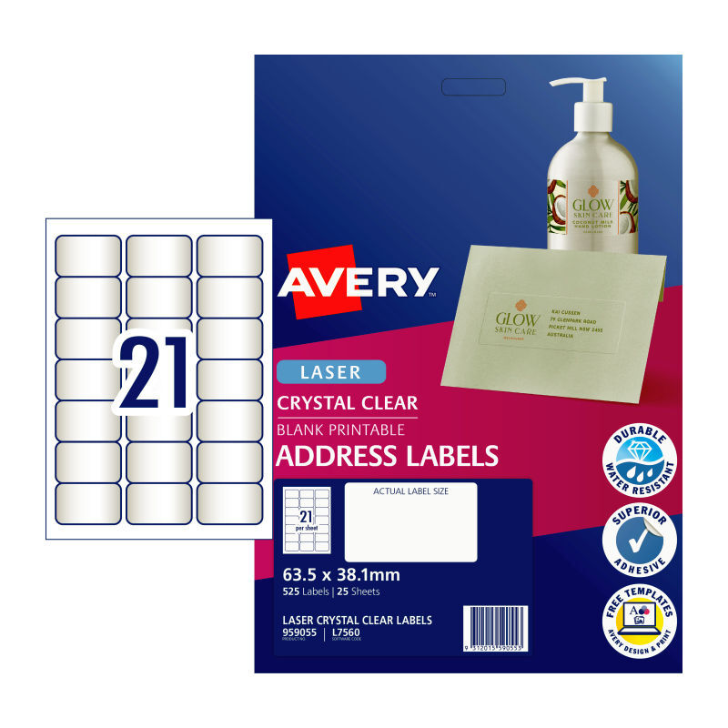 Avery Lbl Clr L7560 21Up Pk25 - Wholesales Supply