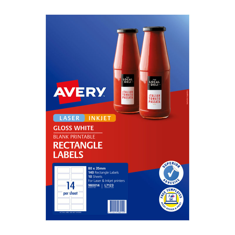 Avery Lbl Rect L7123 14Up Pk10 - Wholesales Supply