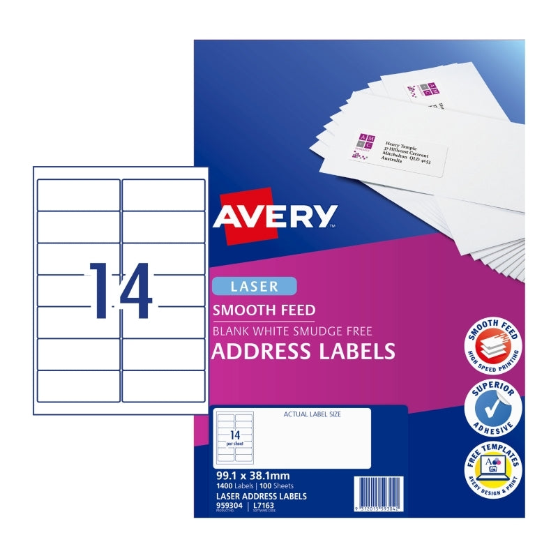 Avery Lsr Lbl L7163 14UP Bx5 - Wholesales Supply
