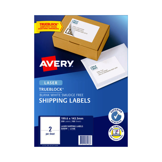 Avery Lsr Lbl L7168 2Up Pk100 - Wholesales Supply