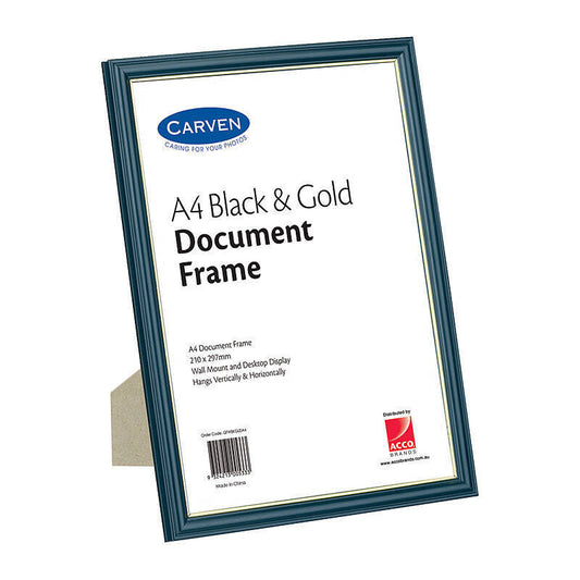 Carven Doc Frame Black/Gold A4 - Wholesales Supply