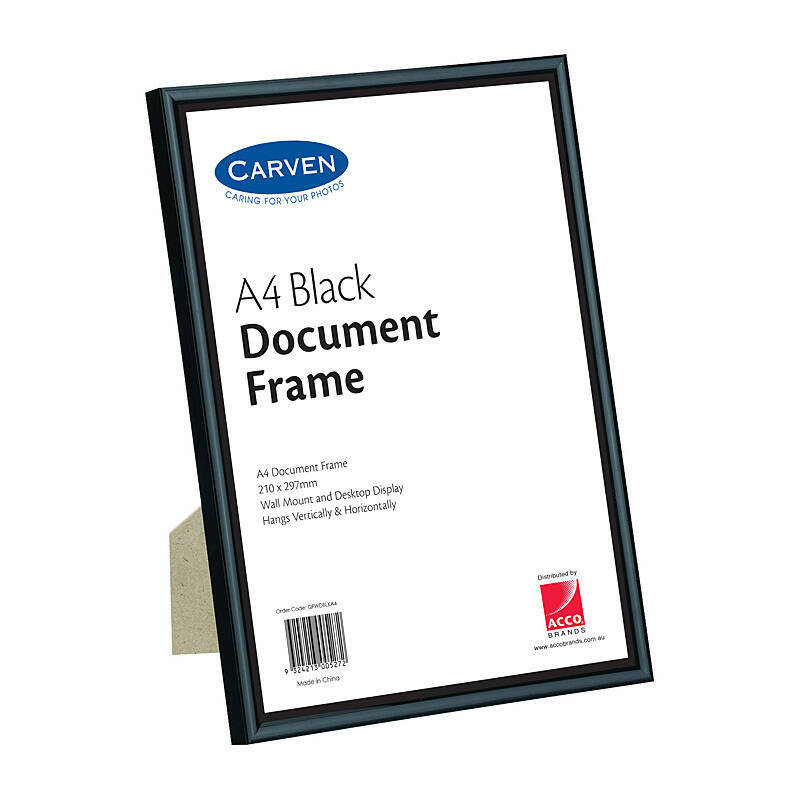 Carven Document Frame Black A4 - Wholesales Supply