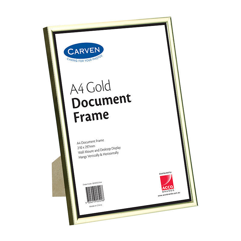 Carven Document Frame Gold A4 - Wholesales Supply