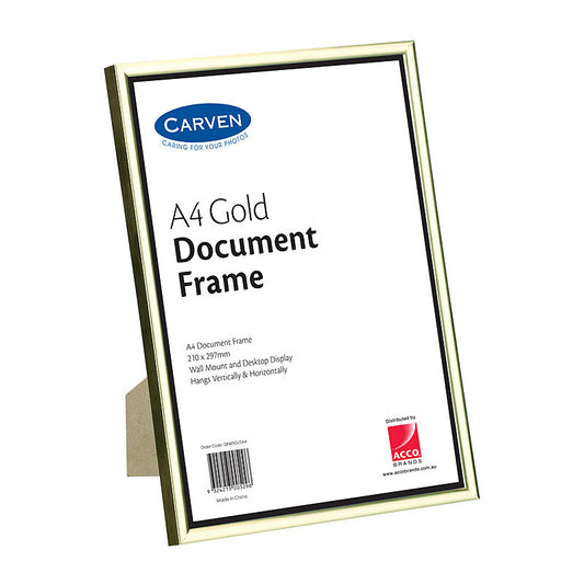 Carven Document Frame Gold A4 - Wholesales Supply