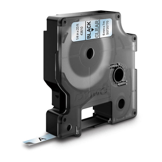 D1 Blk on Clr 6mm x7m Tape - Wholesales Supply