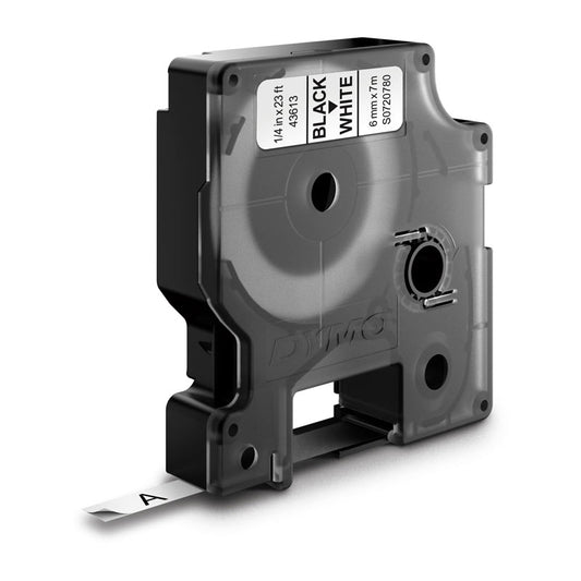 D1 Blk on Wht 6mm x7m Tape - Wholesales Supply