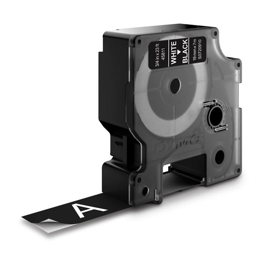 D1 Wht on Blk 19mmx7m Tape - Wholesales Supply