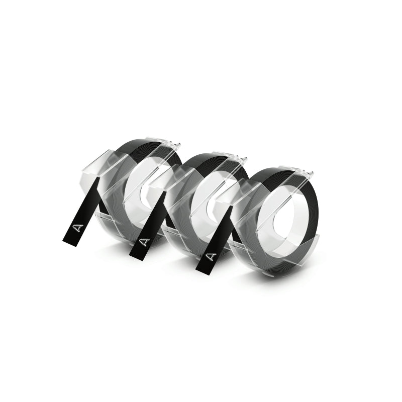 Dymo Emb Tape 3pk Blk 9mm x 3m - Wholesales Supply