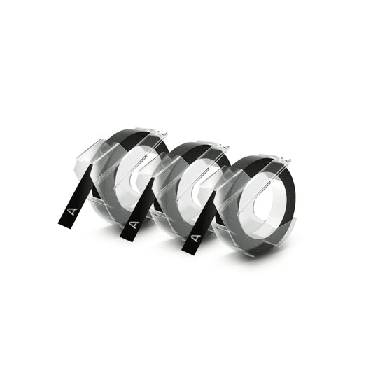 Dymo Emb Tape 3pk Blk 9mm x 3m - Wholesales Supply