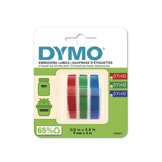 Dymo Emb Tape 9mmX3m Asst Pk3 - Wholesales Supply