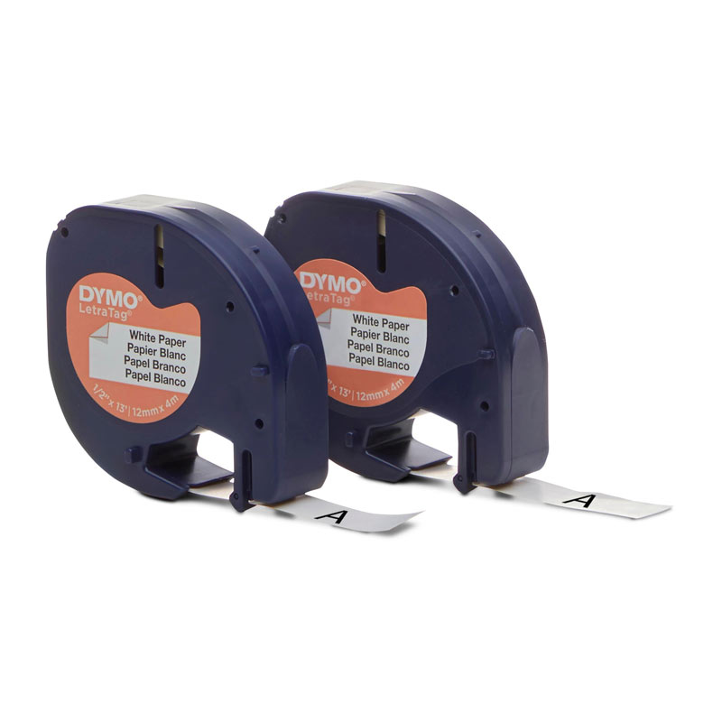 Dymo LT Paper 12mm x 4m Wh 2pk - Wholesales Supply