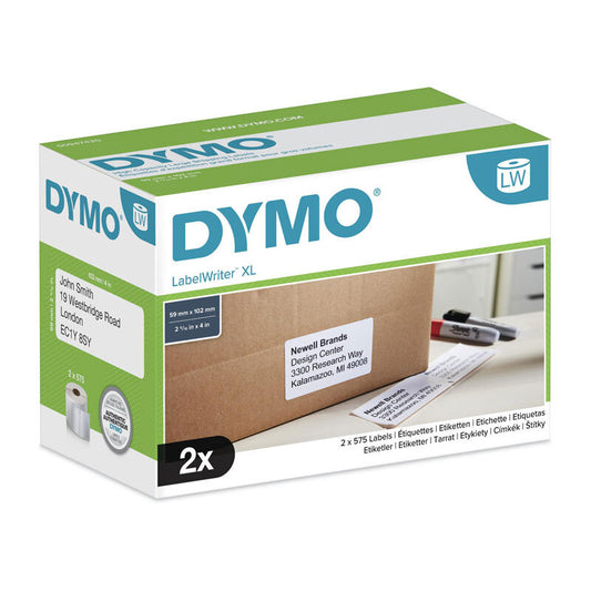 Dymo LW 59mm x 102mm White x2 - Wholesales Supply