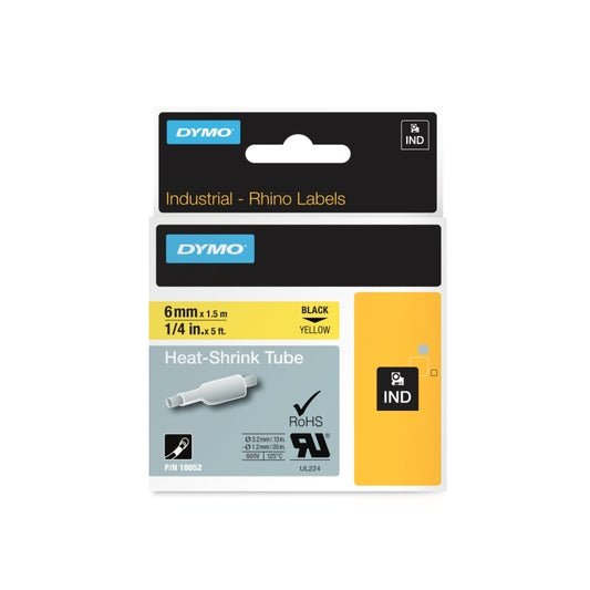 Dymo Rhino H/S Lbl 6mm Yellow - Wholesales Supply